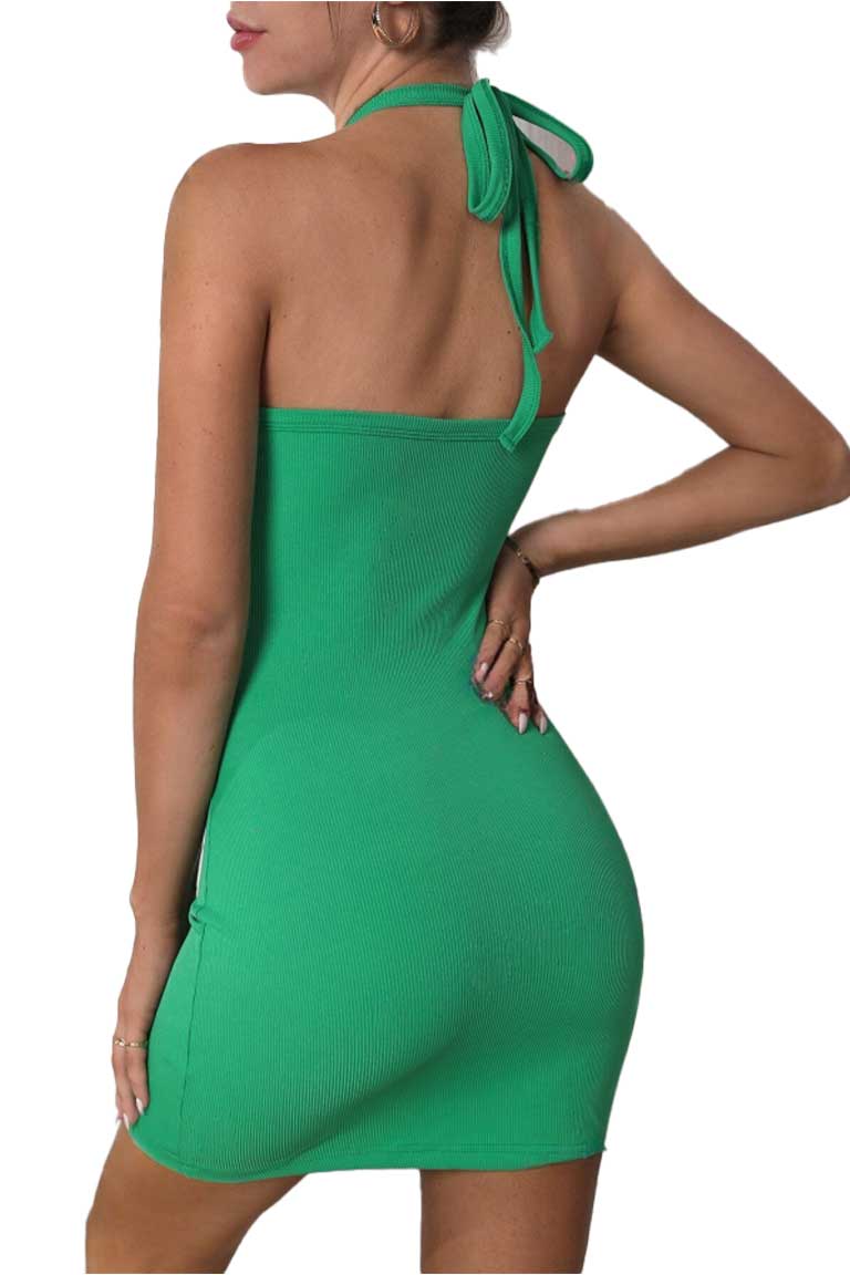 Halter Neck Cut-Out Bodycon Mini Dress - Image 19